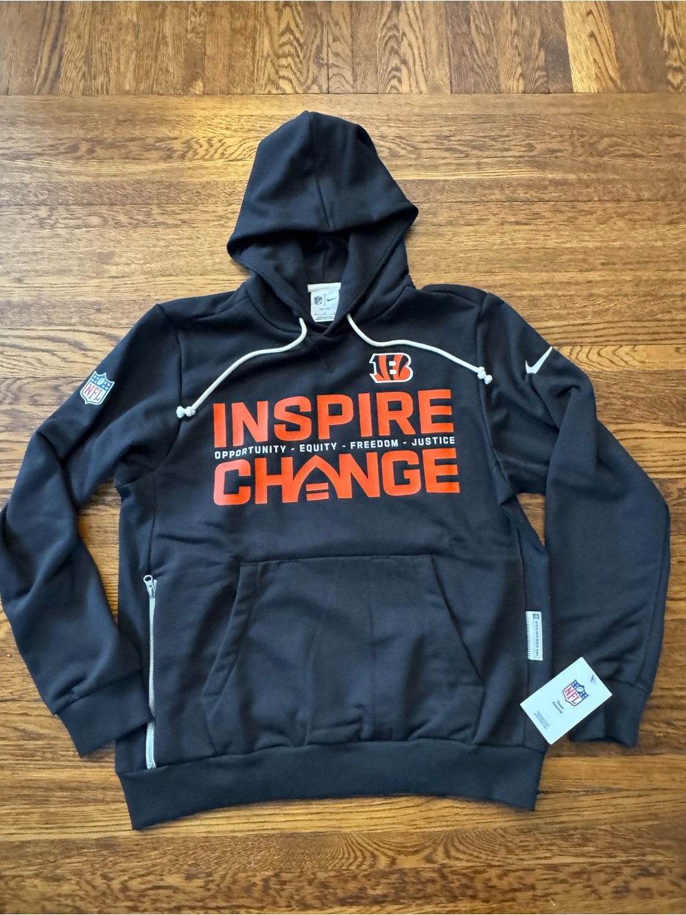 CINCINNATI BENGALS NFL OFFICIAL 'Inspire Change' Black Hoodie (NWT) NIKE